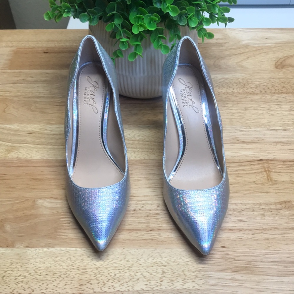 Badgley Mischka Jewel Riley Iridescent High Heels Pumps Size: 6 - Picture 12 of 14